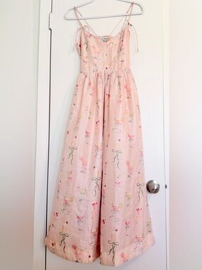 NWOT En Saison TikTok Viral Cocktail Print Satin Maxi Dress